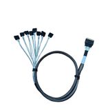 DiliVing SlimSAS X8-8*SATA, SFF-8654 74P - 8*SATA 7P, SlimSAS Host/RAID to SATA Target HD, 85CM Kablo