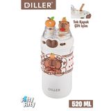 Dıller 520 Ml Tek Kapak Çift Kullanım Pipetli/Pipetsiz Boyun Askılı/Çelik Termos -Ffdıllerd93renk