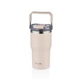 Diller 620 ml Krem Tek Kapak Çift Kullanım Pipetli Pipetsiz Taşıma Kulplu Termos
