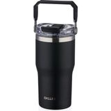 Diller 620ML Yeni Koleksiyon Tumbler Pipetli/pipetsiz Kullanım Kulplu Paslanmaz Çelik Termos - Siyah