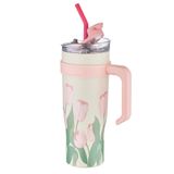 Dıller Quencher Cup 1200 Ml Pipetli/Rahat İçim Kulplu Paslanmaz Çelik Termos -Ffdıllerd9120