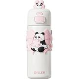 Diller Vagonlife Dıller Çelik Pipetli/pipetsiz Kullanım Silikon Tutmaçlı El Askılı Matara/termos D9317 480ML - 1 Adet