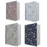 Dilman 6190 Flower 16x22 cm 80 Yaprak Kareli Spiralli Defter