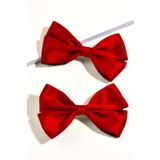 Diloshtrend Design 2 Adet Kırmızı Saten Fiyonk Pens Toka Klips Toka
