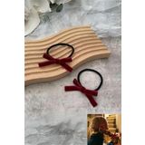 Diloshtrend Design BORDO Kadife Fiyonk model Lastikli Toka 2 Adet