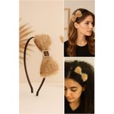 Diloshtrend Design Fiyonk Peluş Taç Zirkon Taşlı Fiyonk Peluş Taç