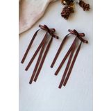 Diloshtrend Design Kadın 2'li Kahve Pens Toka Çift Fiyonklu