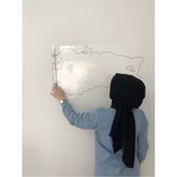 Dilsiz Türkiye Haritası Yazı Tahtası Akıllı Kağıt Tahta Statik Tutunabilir Kağıt + Kalem 114X48 cm