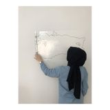 Dilsiz Türkiye Haritası Yazı Tahtası Statik Akıllı Kağıt Tahta Kalem 114x48 Cm Yapışkansız Şeffaf