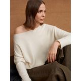 Dilvin 10854 Kayık Yaka Yumuşak Dokulu Kazak-Ekru - Standart