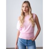 Dilvin 10870 Lyocell Karışımlı Dökümlü Bluz-Toz Pembe