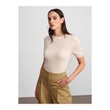 Dilvin 10872 Lyocell Karışımlı Minimal Bluz-Taş