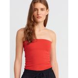 Dilvin 20659 Kırmızı Crop Top Pamuklu Kadın Atlet M Beden Nefes Alabilir Yazlık Rahat Tasarım