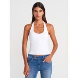 Dilvin 21052 Halter Yaka Kolsuz Kadın Bluz Beyaz %95 Pamuk %5 Elastan Şık Abiye Tasarım - 38