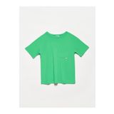 Dilvin 30132 Yeşil Bisiklet Yaka Kadın T-shirt