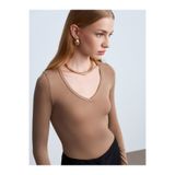 Dilvin 32310 V Yaka Kaşmir Karışımlı Modal Bluz