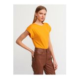 Dilvin 3504 Turuncu Bisiklet Yaka Penye T-Shirt