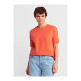 Dilvin 3683 Nar Çiçeği Basic T-shirt
