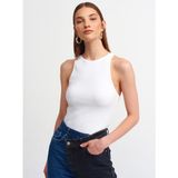 Dilvin 3694 Beyaz Halter Yaka Kadın T-shirt