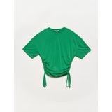 Dilvin 3790 Yeşil Yanı Bağcıklı T-shirt