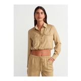 Dilvin 50488 Kargo Cepli Bluz-Camel