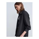 Dilvin 50525 Melanjlı Oversize Gömlek-, 40, 101A50525, Antrasit, Kadın