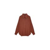 Dilvin 50535 Oversize Gömlek, 36, 101A50535, Kiremit, Kadın