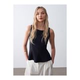 Dilvin 50544 Korse Peplum Bluz-Siyah