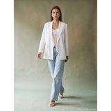Dilvin 60815 Lyocell Karışımlı Blazer Ceket-Beyaz - 36
