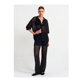 Dilvin 70159 Ajurlu Astarlı Triko Pantolon-siyah