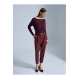 Dilvin 72193 Süet Kemerli Pensli Kumaş Pantolon