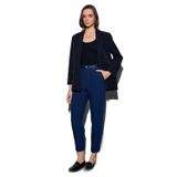 Dilvin 72205 Kemerli Kısa Paça Kumaş Pantolon, İndigo, 38