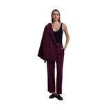 Dilvin 72235 Kemerli Düz Kesim Pantolon-, 36, 101A72235, Bordo, Kadın