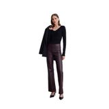 Dilvin 72237 Suni Deri Çan Paça Pantolon-, 40, 101A72237, Bordo, Kadın