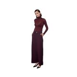 Dilvin 72244 Gold Düğmeli Geniş Paça Pantolon-, 38, 101A72244, Bordo, Kadın