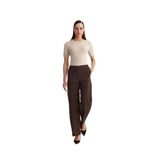 Dilvin 72257 Dikiş Detaylı Süet Pantolon-, 38, 101A72257, Kahve, Kadın