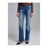 Dilvin 72296 Düşük Bel Kemerli Pantolon-Mavi