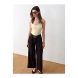 Dilvin 72670 Çift Kemerli Pileli Pantolon-Kahve