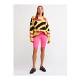 Dilvin 7929 Yüksek Bel Biker Şort-neon Fuşya