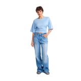 Dilvin Açık Wide Leg Kot Pantolon, 34, 101A71791, Mavi, Kadın