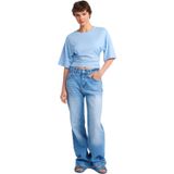 Dilvin Açık Wide Leg Kot Pantolon, 40, 101A71791, Mavi, Kadın