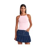 Dilvin Askılı Fiyonk Detaylı Triko Bluz, Standart, 101A10772, Pembe, Kadın