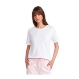 Dilvin Bisiklet Yaka Basic Pamuk T-shirt, 36, 101A31763, Beyaz, Kadın