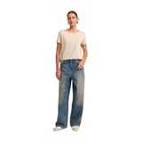 Dilvin Bisiklet Yaka Basic T-shirt, 36, 101A03471, Açık Bej, Kadın