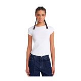 Dilvin Bisiklet Yaka Basic T-shirt, 36, 101A31779, Beyaz, Kadın