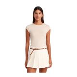 Dilvin Bisiklet Yaka Basic T-shirt, 36, 101A31779, Taş, Kadın