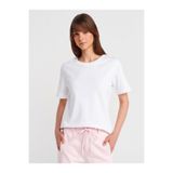 Dilvin Bisiklet Yaka Basic T-Shirt, 38, 101A31763, Beyaz, Kadın