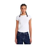 Dilvin Bisiklet Yaka Basic T-shirt, 40, 101A31779, Beyaz, Kadın
