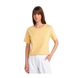 Dilvin Bisiklet Yaka Pamuk T-shirt, 36, 101A31763, Sarı, Kadın