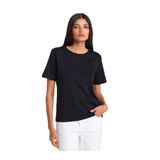 Dilvin Bisiklet Yaka Pamuk T-Shirt, 38, 101A31763, Siyah, Kadın